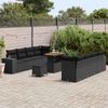 vidaXL Tuin Sofa Set met kussen 11 pcs Zwart poly rattan