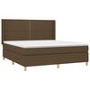 vidaXL Boxspring met matras en LED stof donkerbruin 180x200 cm