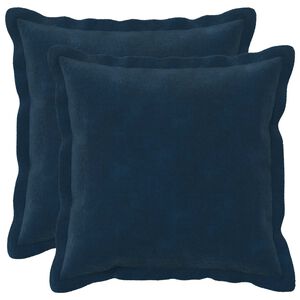 vidaXL Kussensloop 2 pcs HOUTEN Blauw 35 x 35 cm Microfiber Fleece