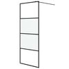 vidaXL Inloopdouchewand 80x195 cm halfmat ESG-glas zwart