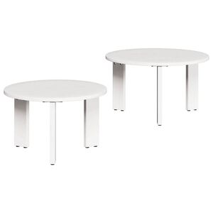 vidaXL Salontafel 2 st Wit 47,5 x 47,5 x 27 cm Massief grenenhout