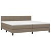 vidaXL Boxspring met matras en LED stof taupe 200x200 cm