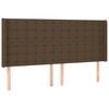 vidaXL Hoofdbord met randen 203x16x118/128 cm stof donkerbruin