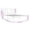 vidaXL Bedframe met hoofdbord metaal zwart 75x190 cm
