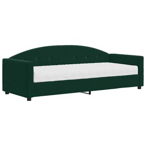 vidaXL Slaapbank met matras 80x200 cm fluweel donkergroen
