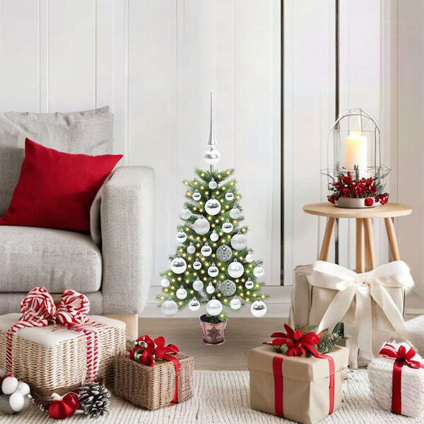 vidaXL Kerstboom met 150 LED met standaard Groen 65 cm PE