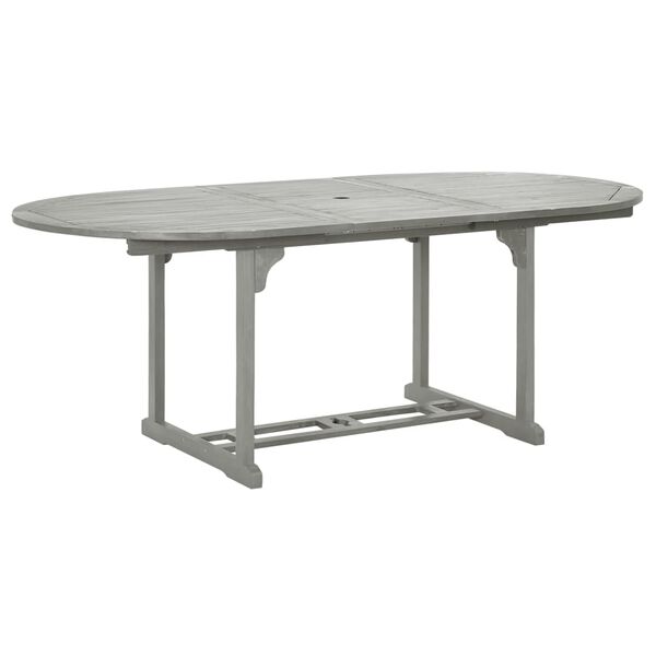 vidaXL Tuintafel 200x100x75 cm massief acaciahout grijs