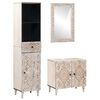 vidaXL Badkamermeubelset met lade 3 pcs Wit Massief Mango Hout
