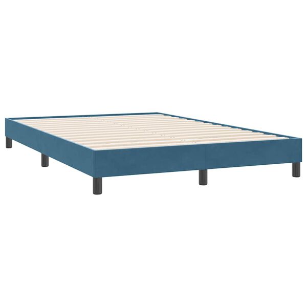 vidaXL Boxspring zonder matras fluweel donkerblauw 160x220 cm