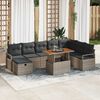 vidaXL Tuin Sofa Set 9 pcs Grijs poly rattan