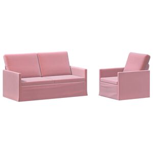 vidaXL Bankstel 2 pcs Roze fluweel