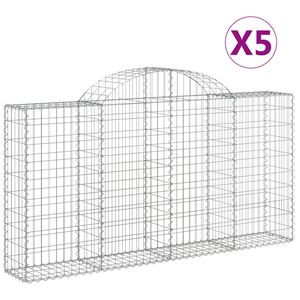 vidaXL Schanskorven 5 st gewelfd 200x30x100/120 cm ijzer