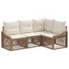 vidaXL Tuinbankenset 4 pcs Beige poly rattan
