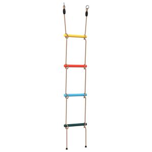 vidaXL Touwladder voor kinderen met 4 sporten meerkleurig
