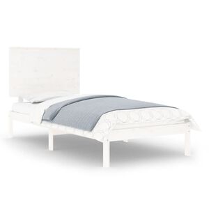 vidaXL Bedframe massief hout wit 90x190 cm