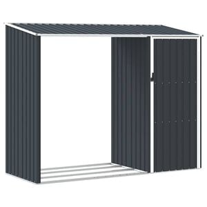 vidaXL Brandhoutschuur 245x98x159 cm gegalvaniseerd staal antraciet