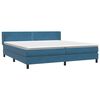 vidaXL Boxspring met matras fluweel donkerblauw 180x210 cm