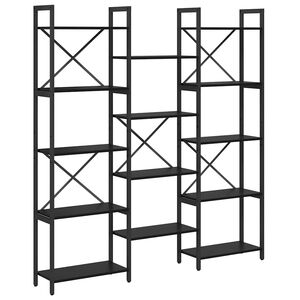vidaXL Boekenkast 156 x 25 x 167 cm Bewerkt hout Zwart Eiken