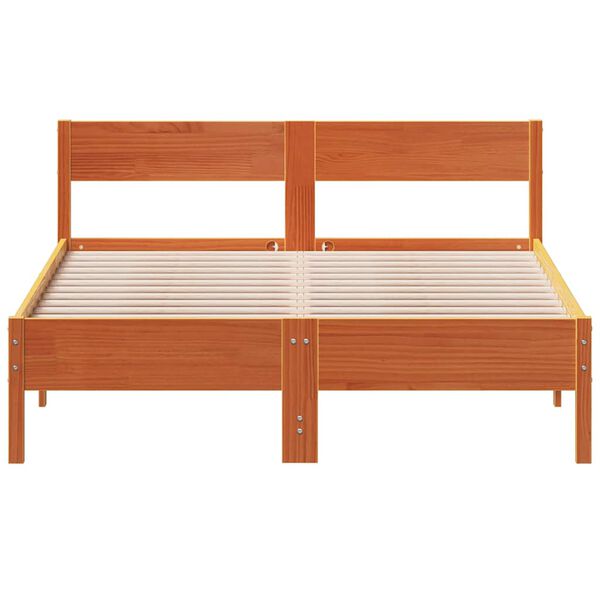 vidaXL Bedframe zonder matras massief grenenhout wasbruin 140x200 cm
