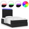 vidaXL Ottoman bed met matras en LED's 120x190 cm stof zwart