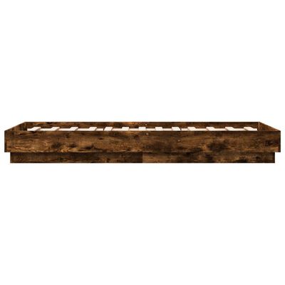 vidaXL Bedframe bewerkt hout gerookt eikenkleurig 75x190 cm