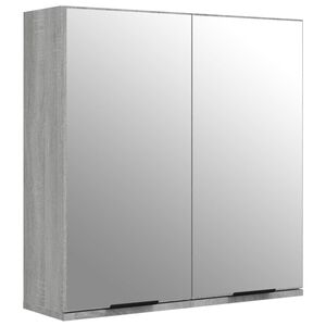 vidaXL Badkamerkast met spiegel 64x20x67 cm grijs sonoma eikenkleurig