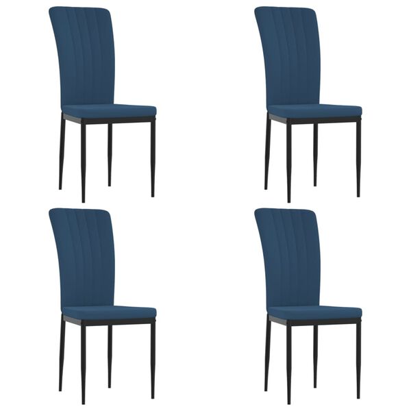 vidaXL Eetkamerstoelen 4 st fluweel blauw