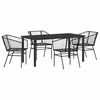 vidaXL Tuin eettafelset 5 pcs Zwart poly rattan