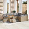 vidaXL Tuin Sofa Set met kussen met opslag 12 pcs Beige en Licht Grijs
