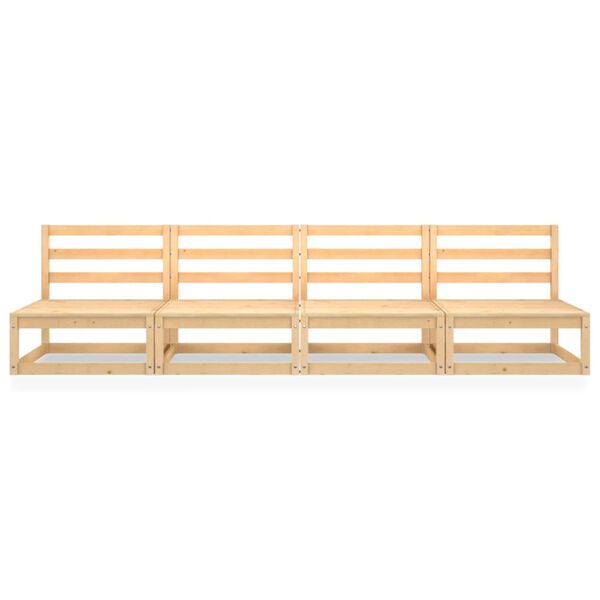 vidaXL Tuinbank 4-zits massief grenenhout