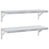 vidaXL Wandschappen 2 st 75x30 cm roestvrijstaal zilverkleurig