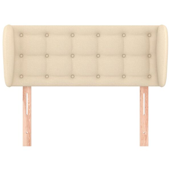 vidaXL Hoofdbord met randen 83x23x78/88 cm stof cr&egrave;mekleurig