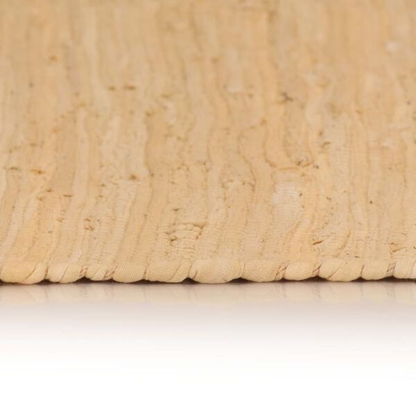 vidaXL Vloerkleed Chindi handgeweven 200x290 cm katoen beige