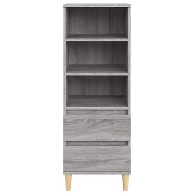 vidaXL Hoge kast 40x36x110 cm bewerkt hout grijs sonoma