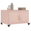 vidaXL Salontafel 68x50x43,5 cm staal roze