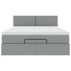 vidaXL Ottoman bed met matras 140x200cm stof lichtgrijs