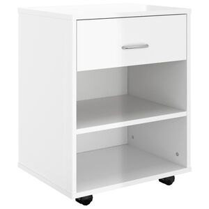 vidaXL Rolkast 46x36x59 cm bewerkt hout hoogglans wit