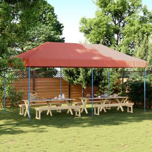vidaXL Partytent inklapbaar pop-up 580x292x315 cm terracotta