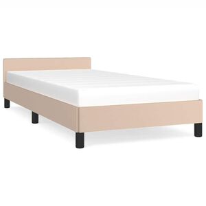 vidaXL Bedframe met hoofdeinde zonder matras Cappuccino 90x190 cm