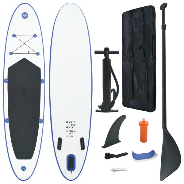 vidaXL Stand Up Paddleboardset opblaasbaar blauw en wit