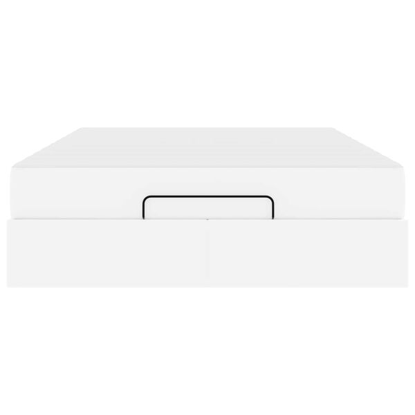 vidaXL Bedframe met matras met matras 2 pcs Wit PVC