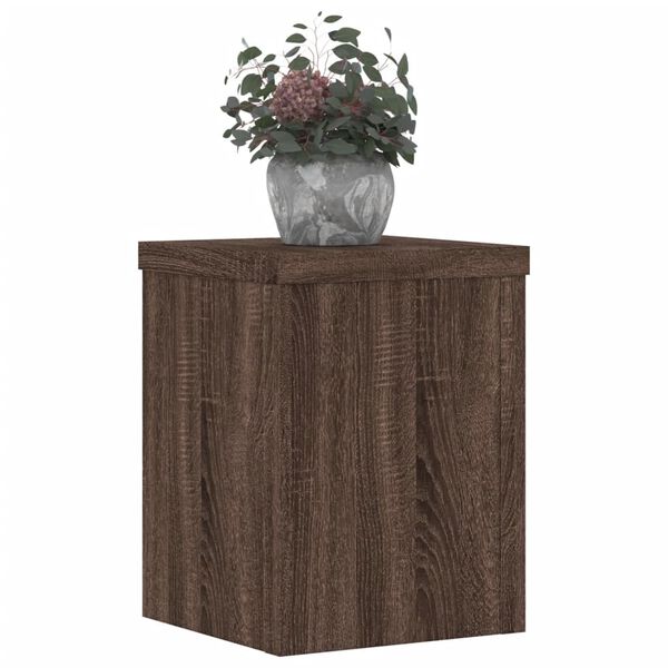 vidaXL Plantenstandaards 2 st 15x15x20 cm bewerkt hout bruin eiken