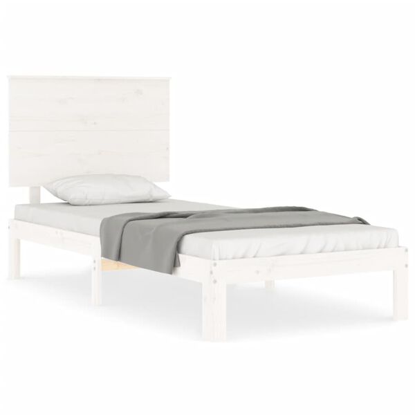 vidaXL Bedframe zonder matras massief grenenhout wit 140x200 cm