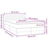 vidaXL Boxspring met matras fluweel lichtgrijs 160x220 cm