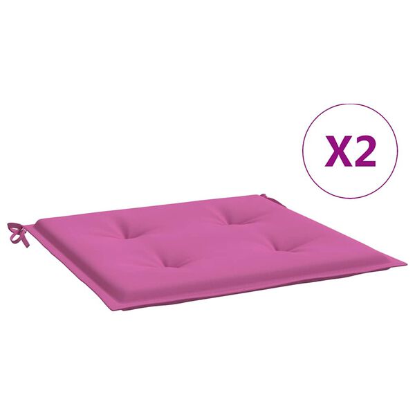 vidaXL Tuinstoelkussens 2 st 40x40x4 cm stof roze