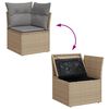 vidaXL 5-delige Loungeset met kussens poly rattan gemengd beige