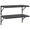 vidaXL Wandschappen 2 st 75x40 cm roestvrijstaal zwart