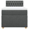 vidaXL Boxspring met matras stof donkergrijs 90x200 cm