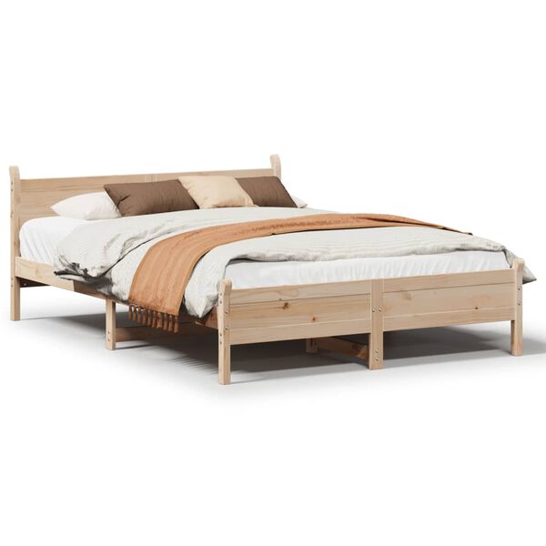 vidaXL Bedframe zonder matras massief grenenhout 140x190 cm