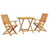 vidaXL Vouw Bistro Set 3 pcs Bruin Massief Acaciahout